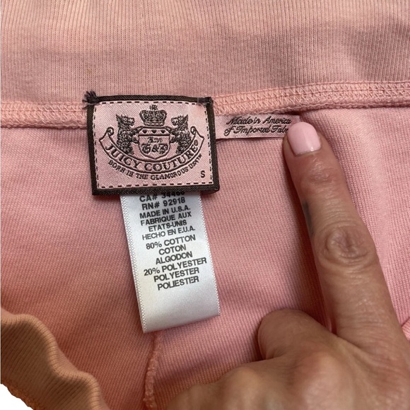 Vintage Y2K Juicy Couture Pink Terry Low Rise Pink Small Crop Slim Wide Leg Pant - Picture 7 of 12